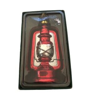 Christmas Ornament Midwest Of Cannon Falls Mercury Antique Lantern  Red Holiday